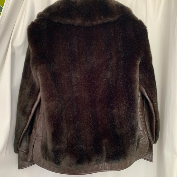 DiCosta Brown Fur Genuine Leather Jacket - Picture 2 of 9